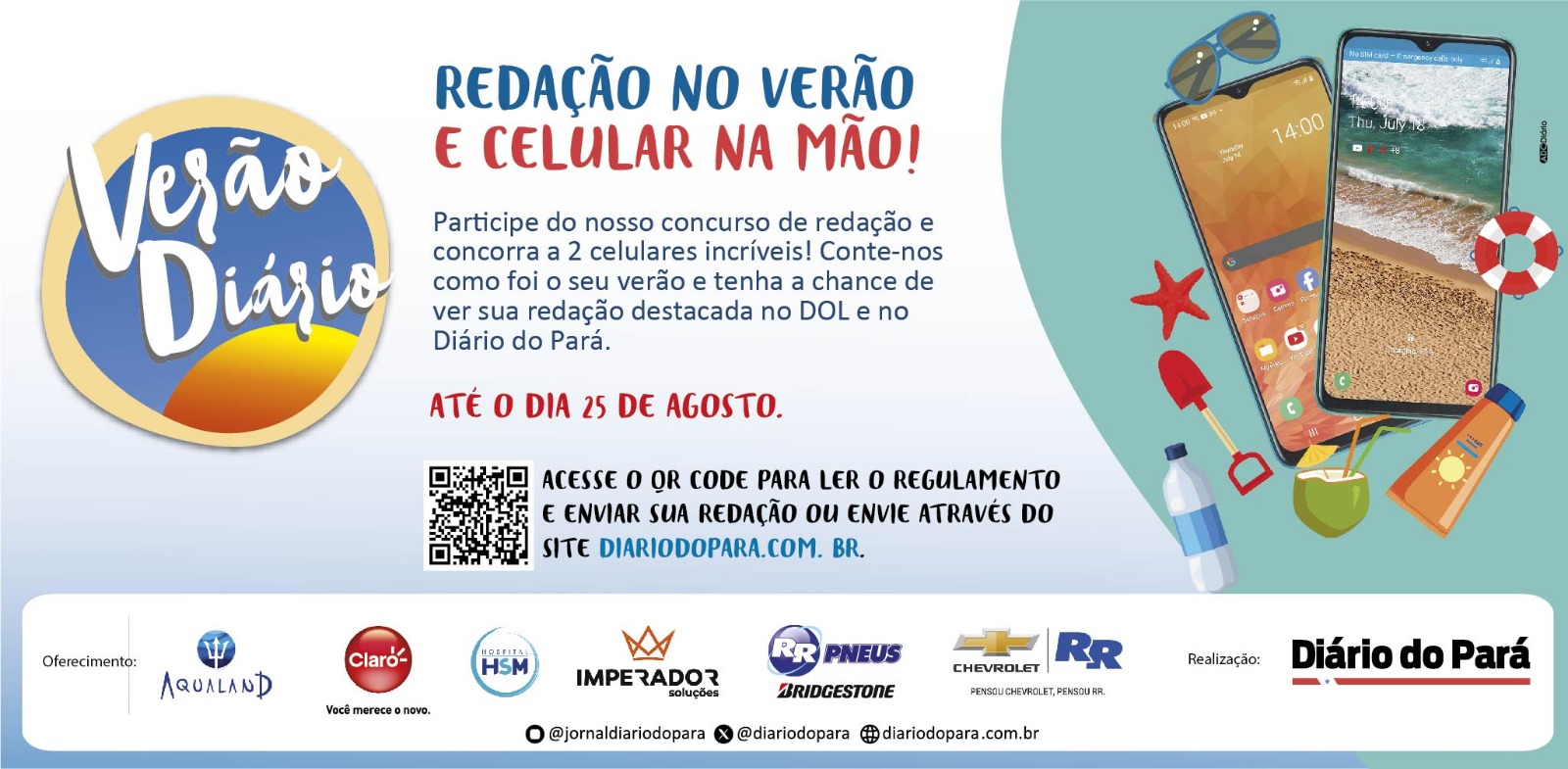 DOL e DIÁRIO abrem Concurso de Redação sobre o verão; vencedor ganha celular