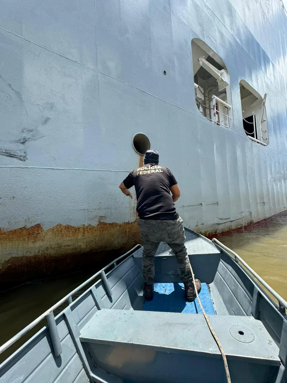 PF apreende 39 quilos de cocaína em navio boiadeiro em Barcarena