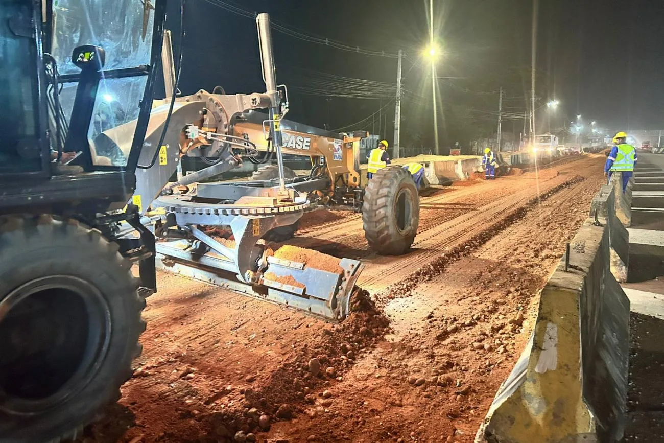 Obras contram com frentes de trabalho dia e noite. Foto: Divulgação