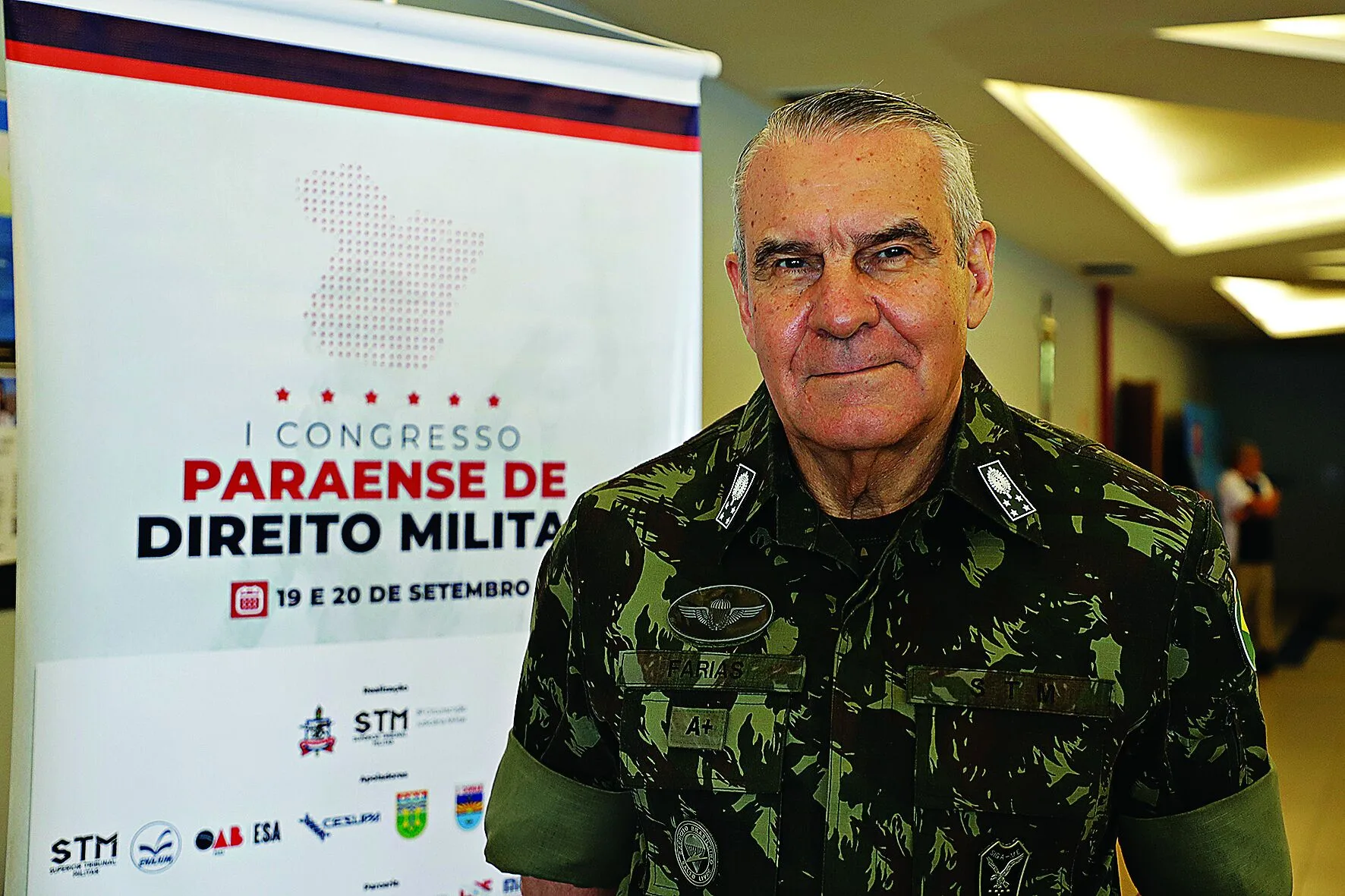 Marco Antônio, general-de-Exército e ministro do STM participou da mesa de abertura.   

Foto: Wagner Almeida / Diário do Pará.