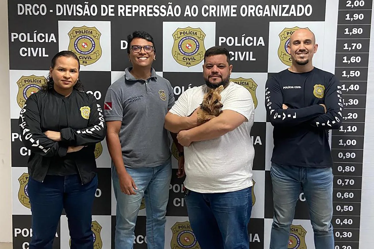 A cadela Meg, que tem doenças decorrentes da idade, havia sido levada por um grupo que praticou assalto no Conjunto Catalina