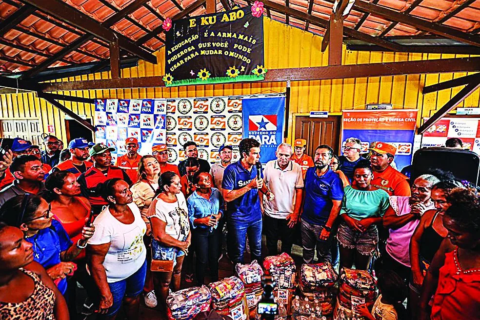 Governador Helder participou da distribuição de cestas humanitárias FOTO: Bruno Cruz/Ag Pará

