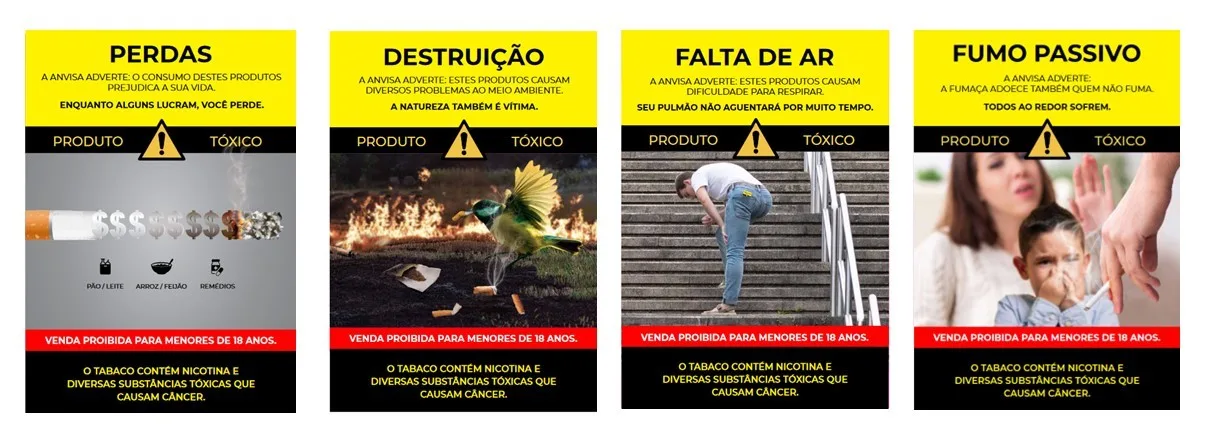 Os alertas tornaram-se obrigatórios por lei no Brasil em 1996 como uma medida para reduzir o tabagismo.