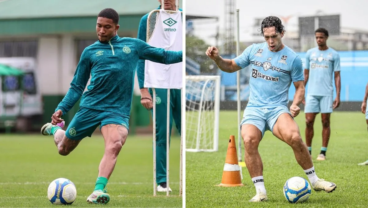 Mário Sérgio e Nicolas vão se enfrentar nesta quarta. Fotos: Chapecoense e Paysandu/Divulgação