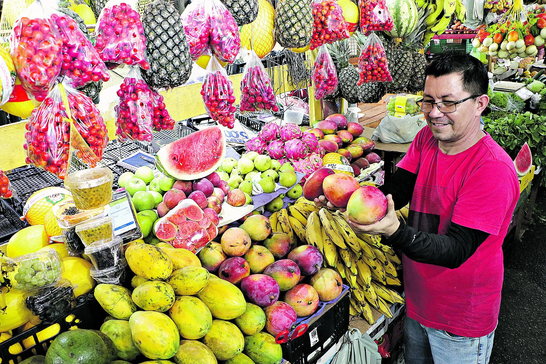 Levantamento de preço de frutas nas feira.