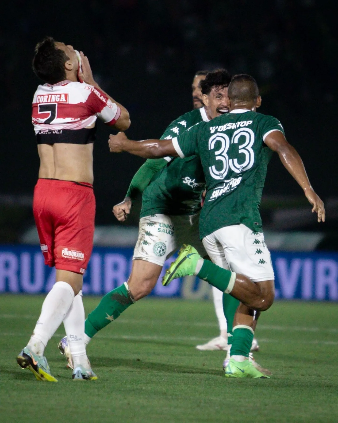 O Guarani venceu por 
2 a 1. Foto: raphaelsilvestre27/GuaraniFC