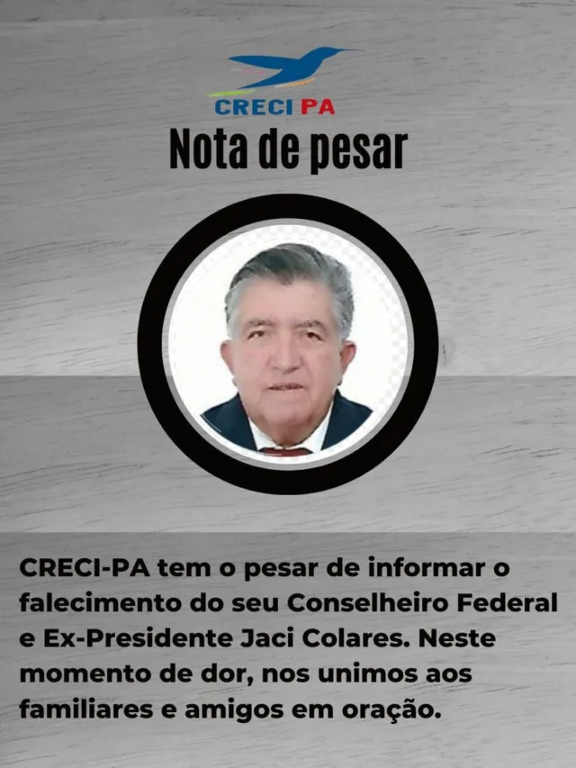 Morre Jaci Colares, ex-presidente do Creci-PA por 18 anos; veja onde será o velório
