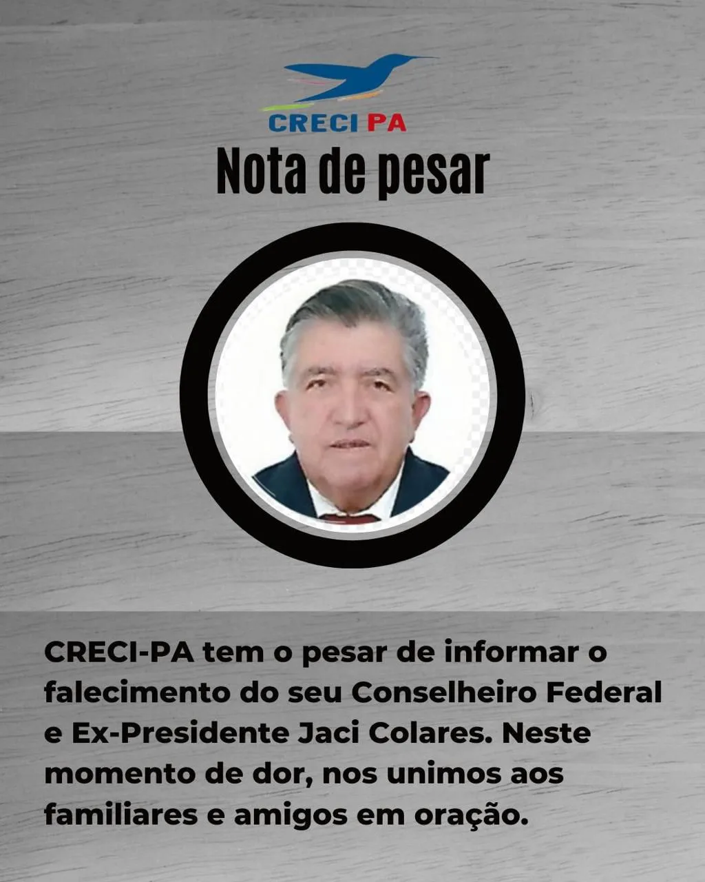 Morre Jaci Colares, ex-presidente do Creci-PA por 18 anos; veja onde será o velório