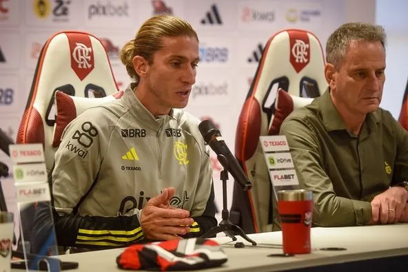 Filipe Luís foi apresentado oficialmente como treinador do Flamengo. Foto: Marcelo Cortes /CRF