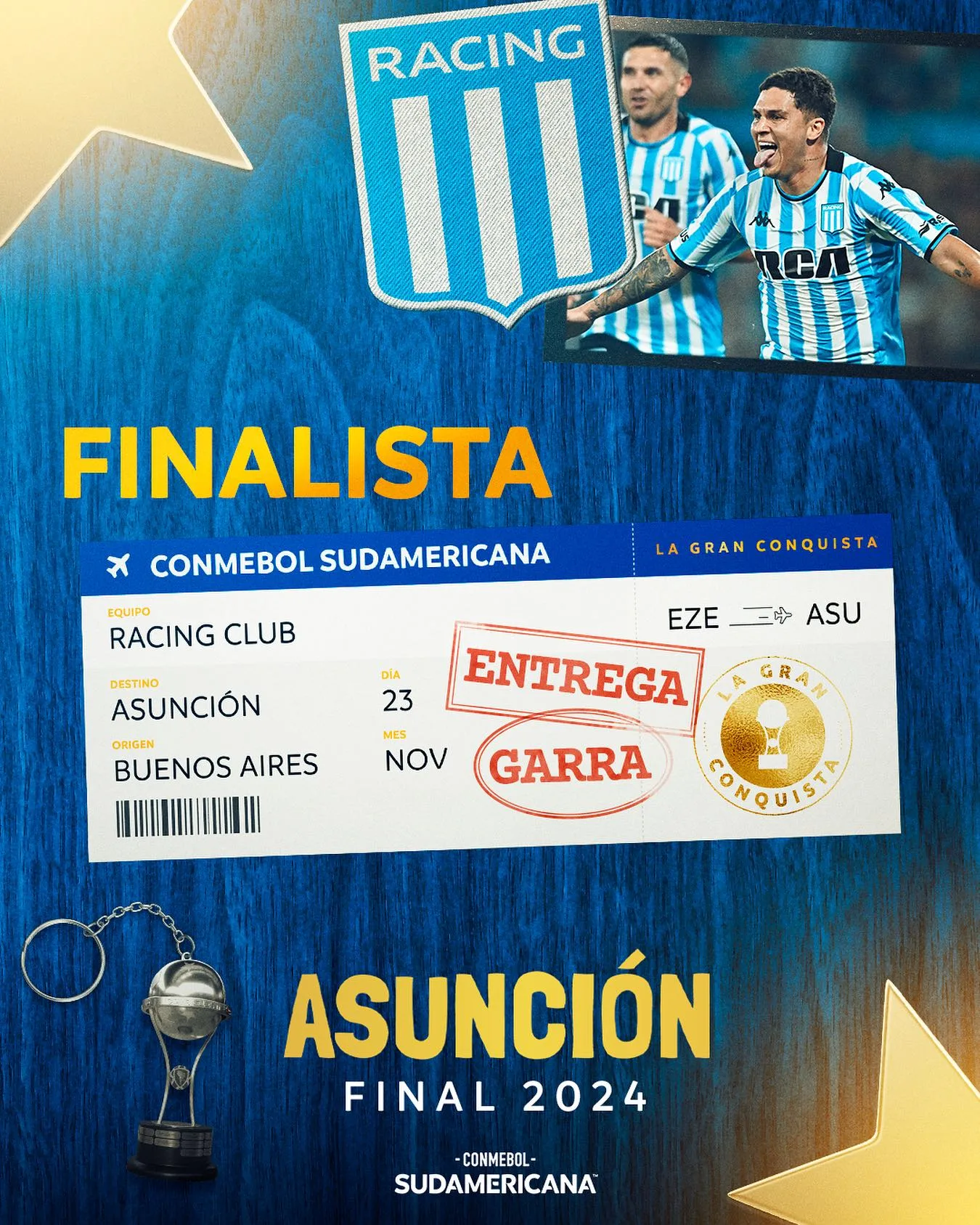 O time argentino está na final da Sula