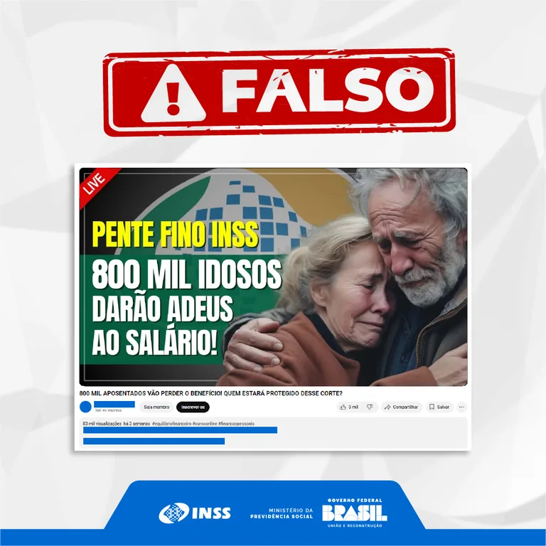 Sites, plataformas de vídeo e redes sociais divulgam informação equivocada sobre ação determinada em portaria dos ministérios do Desenvolvimento Social, Previdência e do instituto