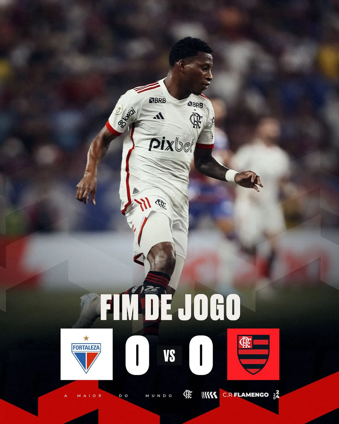 Em jogo agitado e quente, Fortaleza e Flamengo ficaram no empate por 0 a 0, nesta terça-feira, na Arena Castelão.