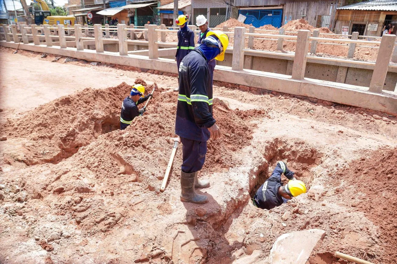 Canal da Timbó está recebendo serviços de construção de ciclovia, pavimentação asfáltica, meio-fio, calçada, sistema de esgotamento sanitário, sistema de abastecimento de água e fabricação da estrutura metálica das passarelas. Foto: Ag. Pará