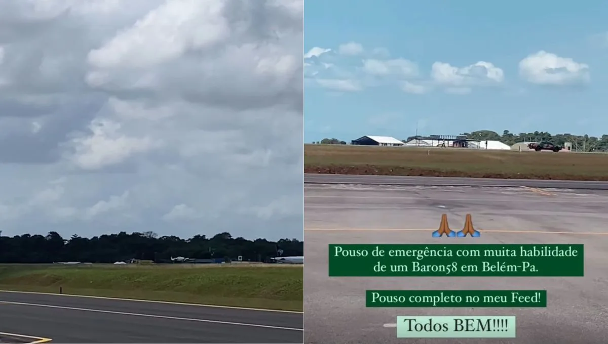 Piloto realiza pouso forçado em Belém devido a pane; assista!