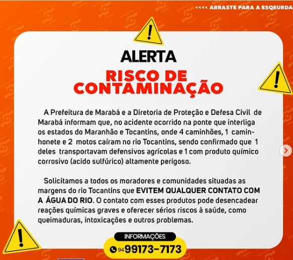 Alerta em Marabá: água do Rio Tocantins contaminada após queda de ponte. Riscos à saúde e desaparecidos preocupam população.