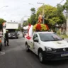 Após a celebração, o cortejo seguiu acompanhado pelos fiéis em carros e motos, celebrando com fervor o apóstolo dos mártires católicos. 
Foto: Celso Rodrigues/ Diário do Pará.