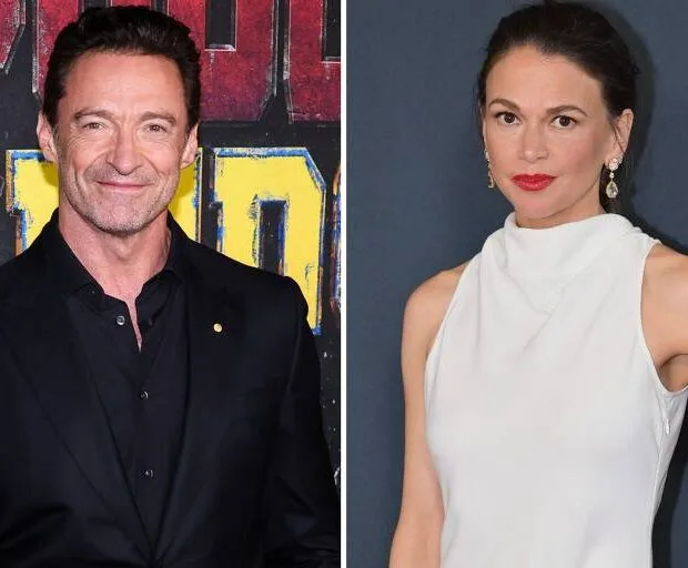 Meses depois de boatos, Hugh Jackman e Sutton Foster assumiram o namoro