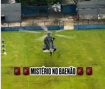 Descubra o mistério no Baenão com o vídeo de Agenor Santos. Dois pousos de helicóptero intrigam torcedores.