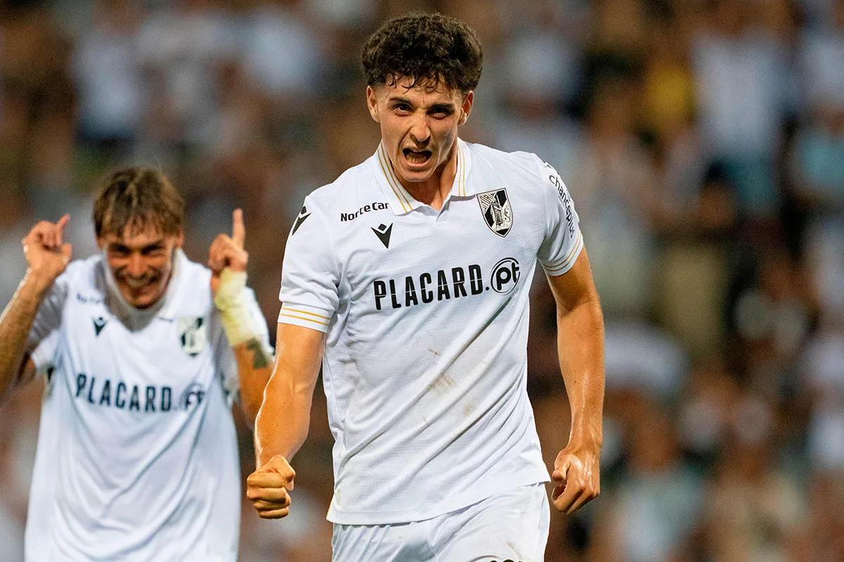 Em jogo oficial, Manuel Silva (Vitória de Guimarães) no dia 15 de agosto de 2024 (© Sipa US / Alamy Stock Photo)

