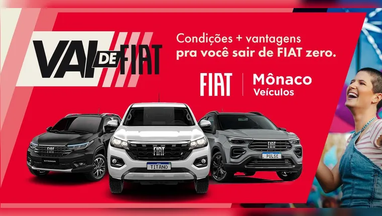 cameraA campanha Vai de Fiat é a chance de realizar o sonho do carro zero. Veja as condições especiais da Mônaco Veículos. | Divulgação