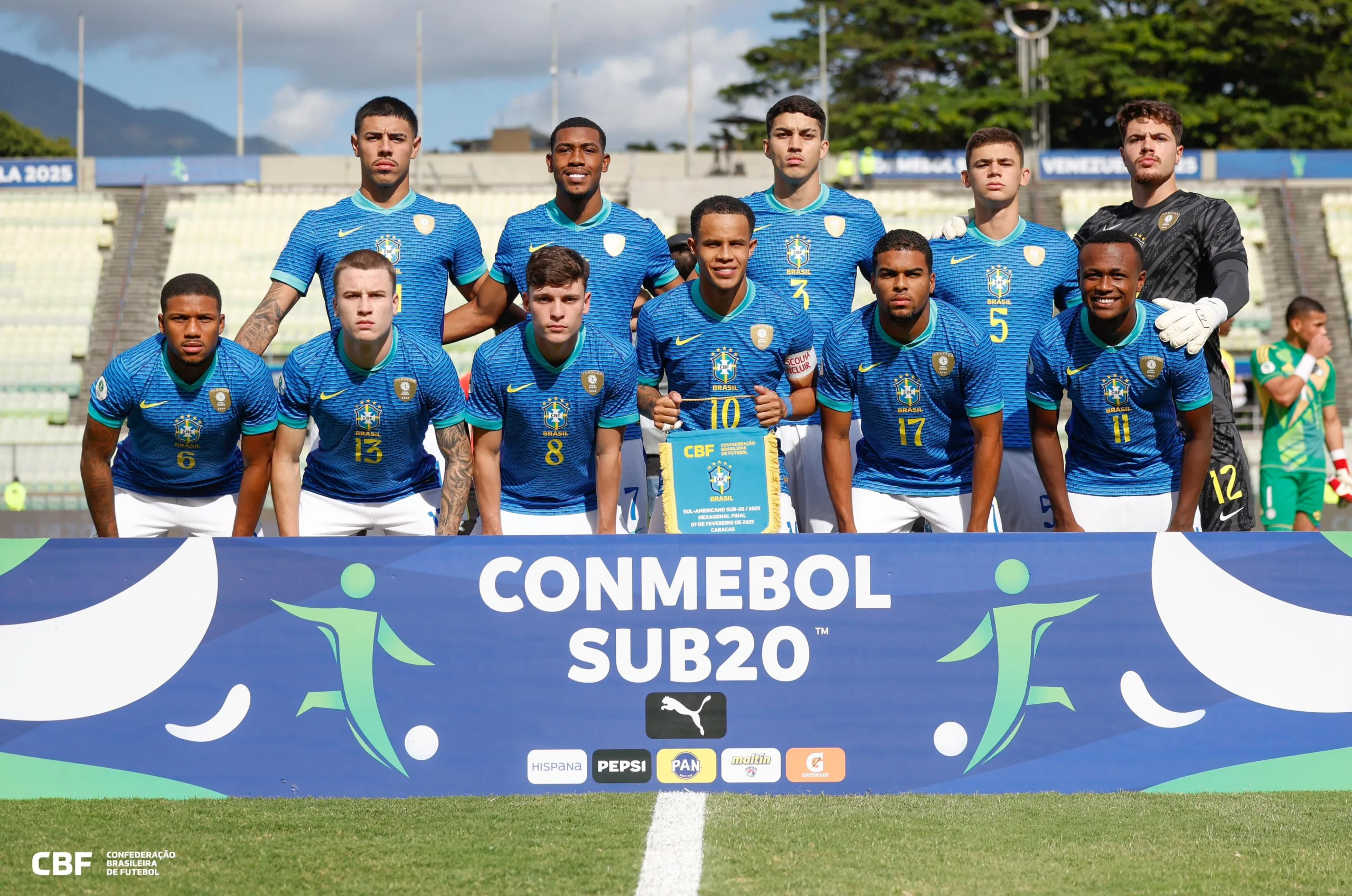 Seleção Sub-20 antes da vitória sobre a Colômbia Créditos: Rafael Ribeiro/CBF