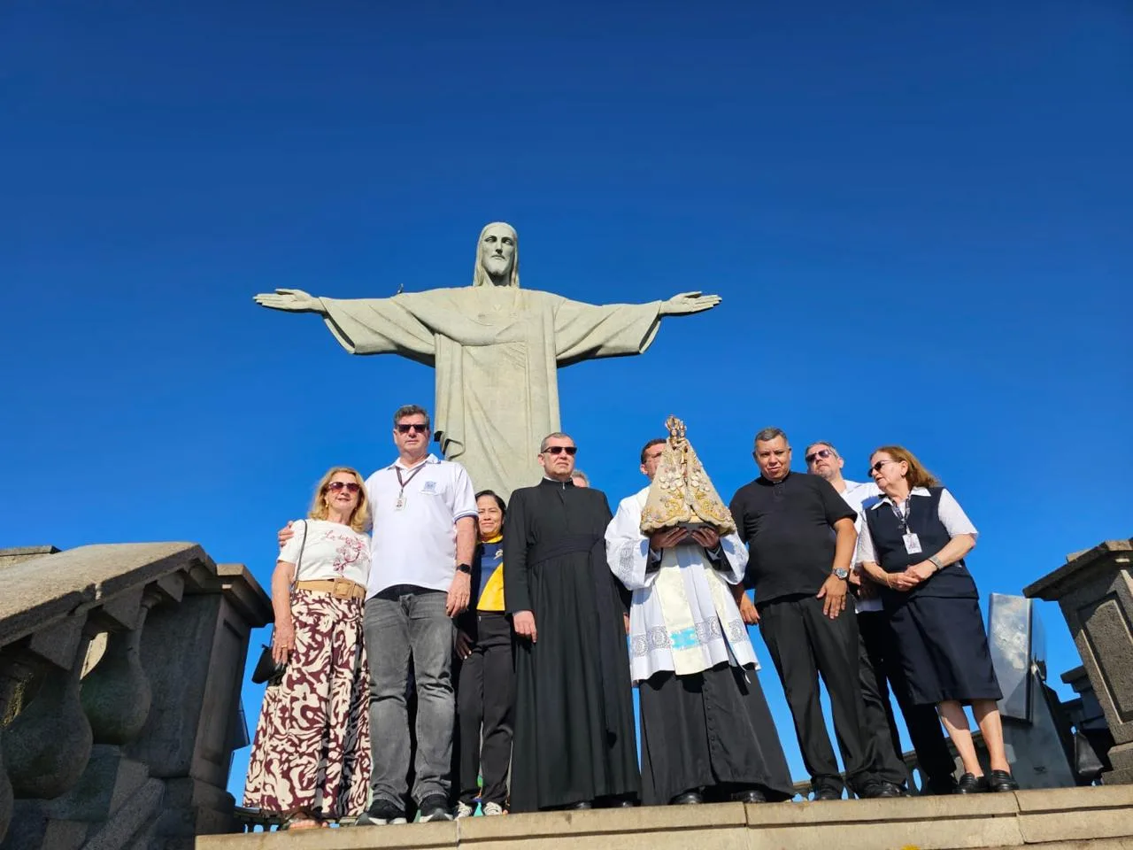 Imagem Peregrina, que chegou ao Rio no dia 26, visitou o Santuário do Cristo Redentor.