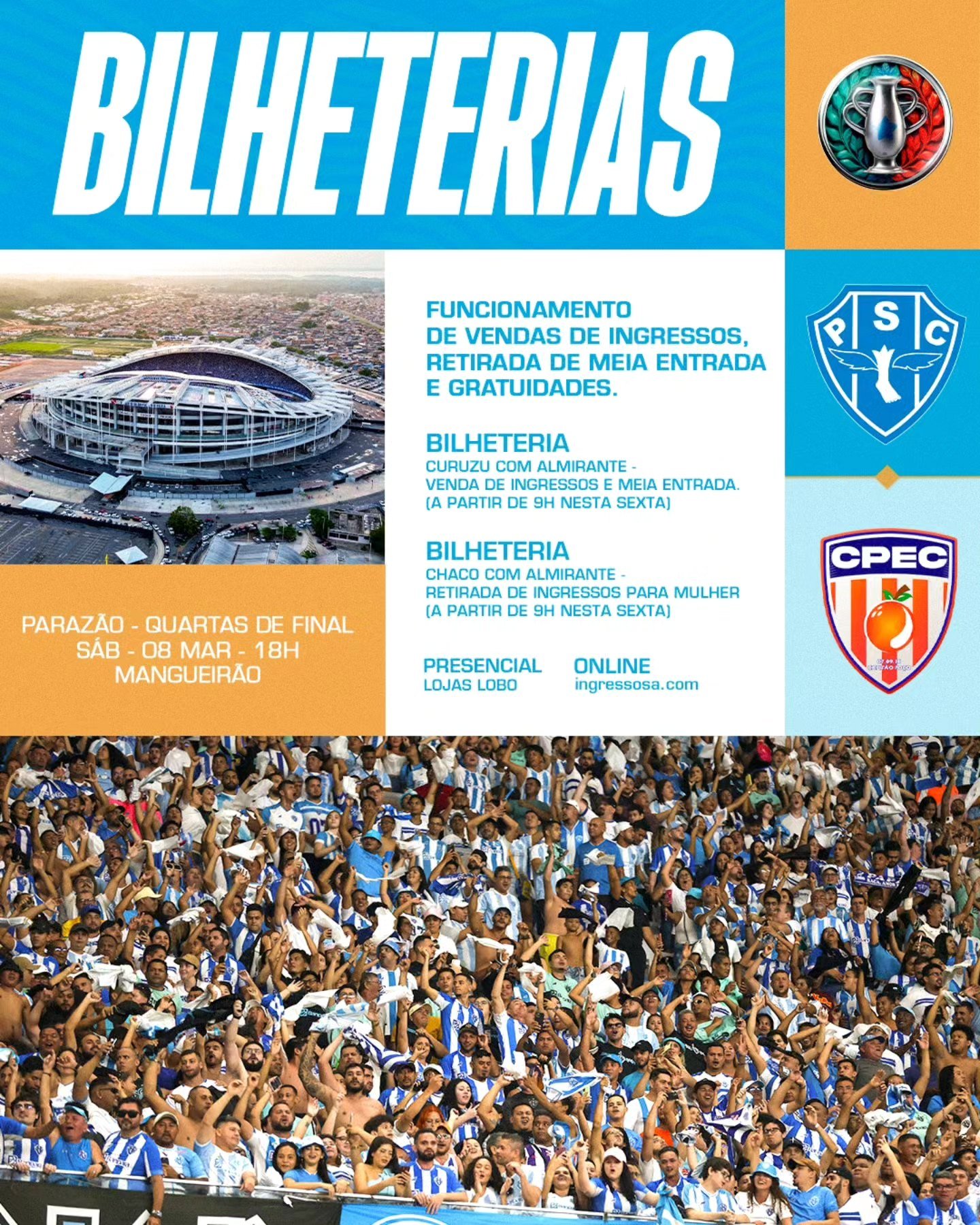 Apesar da indefinição sobre a continuidade do Campeonato Paraense 2025, a diretoria do Paysandu segue com a venda de ingressos para o jogo contra o Capitão Poço
