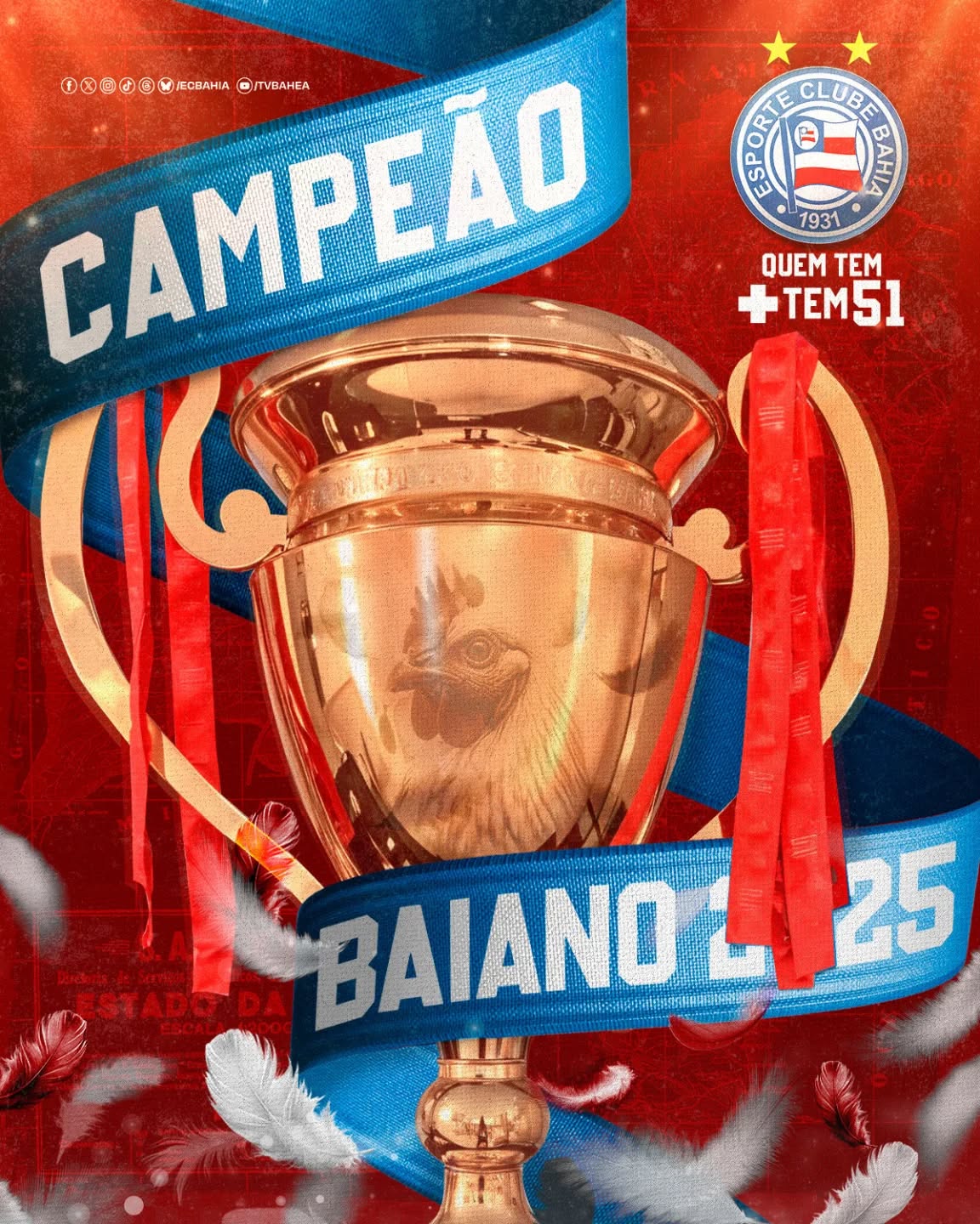 O empate em 1 a 1 garantiu ao Bahia o título estadual pela 51ª vez