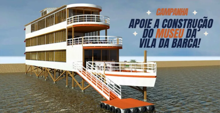Banner da campanha mostra o modelo do museu. Foto: Divulgação