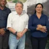 Wandenkolk Gonçalves ao lado da prefeita Aline Costa e de membros da comitiva municipal