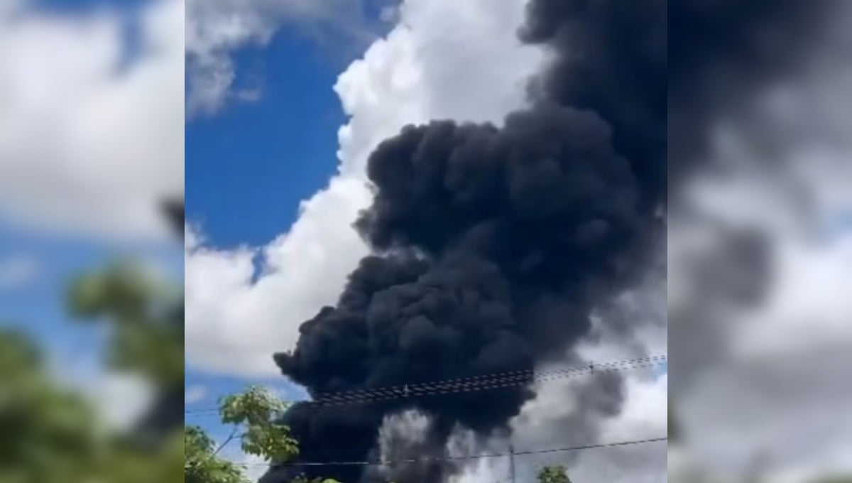 Um forte incêndio começou no final da manhã desta quarta-feira (2) em um galpão no distrito de Outeiro, em Belém