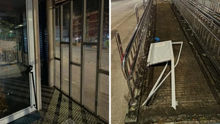 Homens foram presos em flagrante enquanto tentavam furtar uma porta de alumínio de uma estação do BRT.