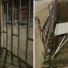 Homens foram presos em flagrante enquanto tentavam furtar uma porta de alumínio de uma estação do BRT.