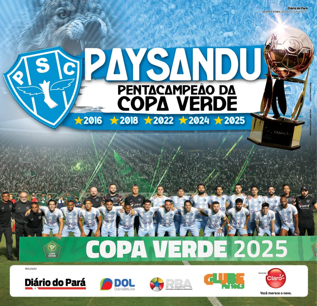 DIÁRIO publica pôster especial e de graça do Papão Pentacampeão da Copa Verde DIÁRIO publica pôster especial e de graça do Papão Pentacampeão da Copa Verde