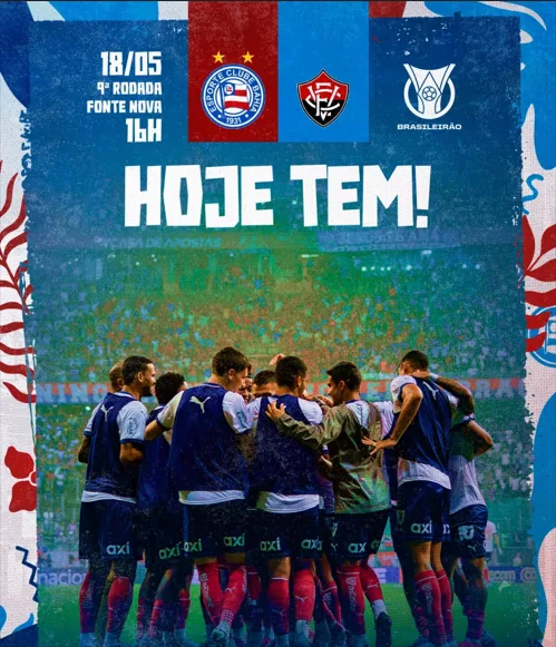 O clássico será disputado na Fonte Nova.