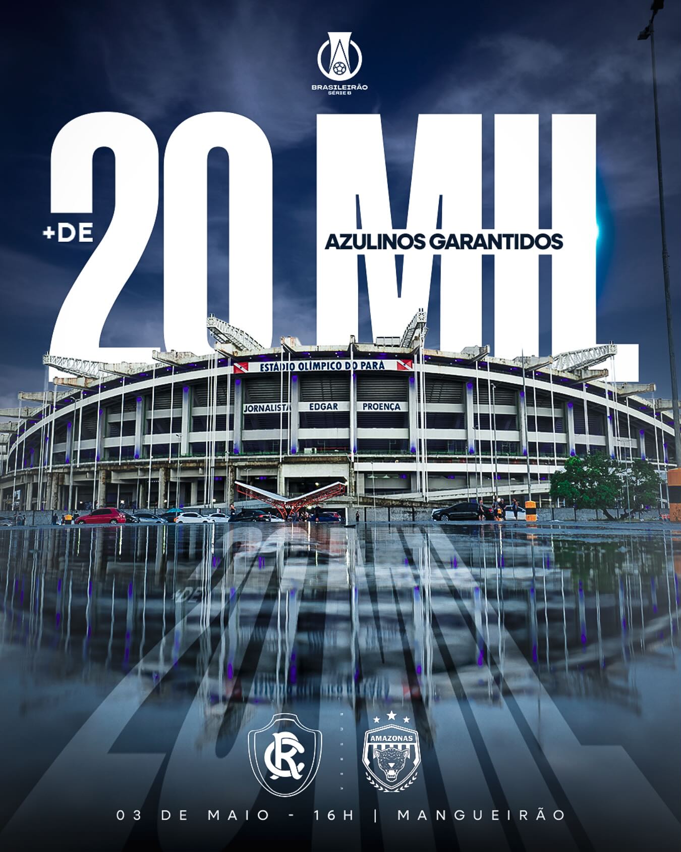 O Clube do Remo já vendeu 20 mil ingressos para o confronto deste sábado (3), às 16h, contra o Amazonas