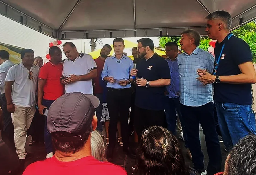 Com a presença do ministro das Cidades, Jader Filho, a Caixa inaugurou ontem, 7, a primeira unidade da instituição no município de Vigia de Nazaré. Foto: Divulgação