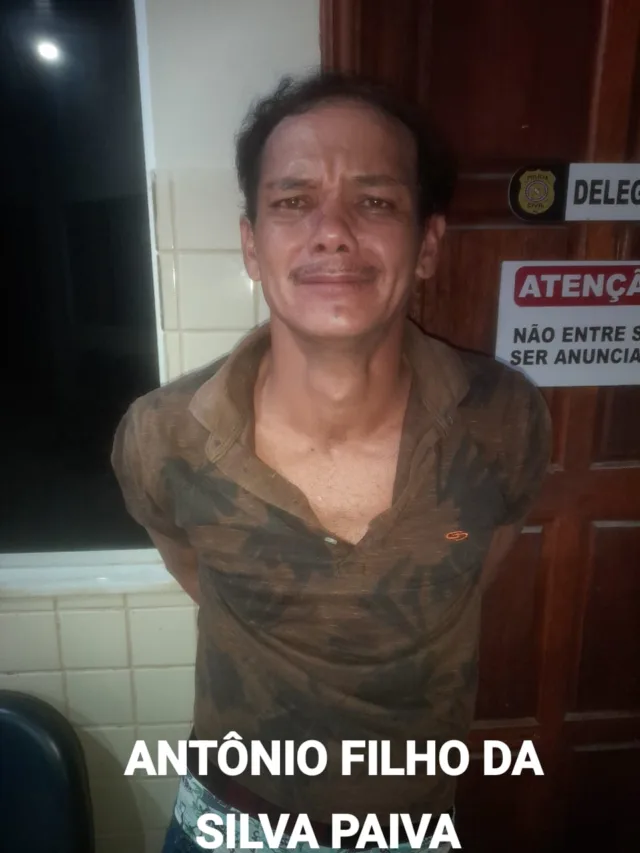 Antônio Filho da Silva Paiva foi preso em flagrante pela Polícia Militar após esfaquear gravemente sua companheira no bairro Conquista, em Breu Branco, região sudeste do Pará.