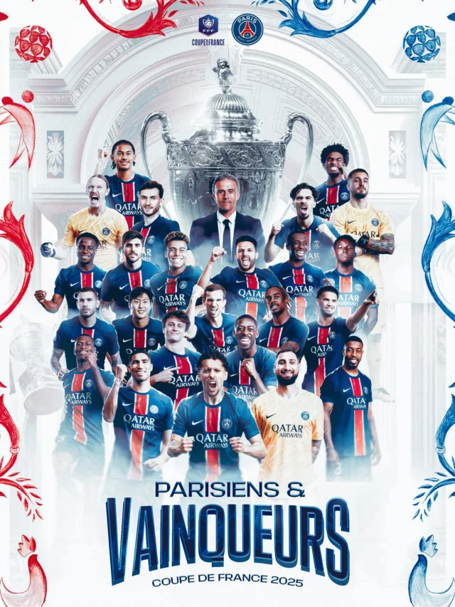 Neste sábado (24), o Paris Saint-Germain venceu o Reims com facilidade por 3 a 0 e conquistou a Copa da França