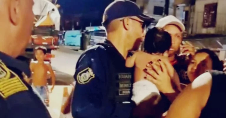 Uma rápida e precisa intervenção de um agente da corporação salvou a vida de um bebê de apenas um mês de idade