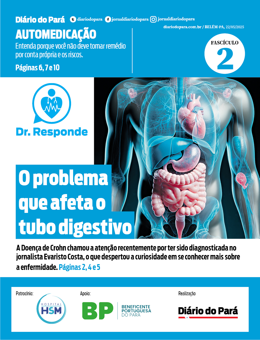 O terceiro fascículo da série Dr. Responde, publicado nesta quinta-feira (29), traz como tema central os cuidados com a saúde intestinal.