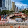 Quem passa pela Avenida Visconde de Souza Franco já pode observar melhor o avanço das obras da Nova Doca.