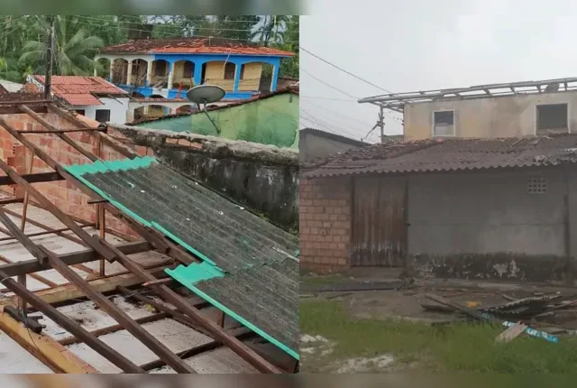 Cerca de 40 residências foram atingidas por um vendaval na tarde deste domingo (04), na ilha de Mosqueiro, distrito de Belém.