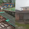 Cerca de 40 residências foram atingidas por um vendaval na tarde deste domingo (04), na ilha de Mosqueiro, distrito de Belém.