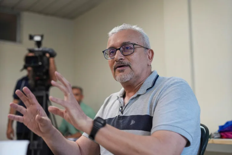 O professor, pesquisador e crítico de cinema Marco Antonio Moreira propõe o fórum como espaço para inspirar novas pesquisas sobre cinema no Pará e valorizar o que já foi produzido, além de aproximar o público do tema (foto: Filipe Bispo)
