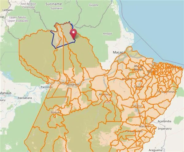 Mapa confirma foco de Vassoura-de-Bruxa da Mandioca em território indígena no norte do Pará. Foto: Reprodução