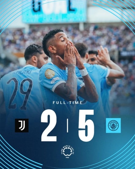 O Manchester City venceu com grande facilidade a Juventus, na tarde de quinta-feira (26), no Camping World Stadium, em Orlando.