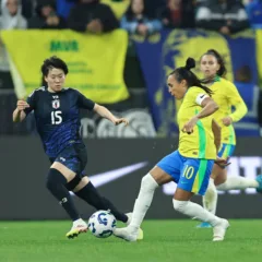Marta durante duelo contra o Japão Créditos: Lívia Villas Boas/CBF