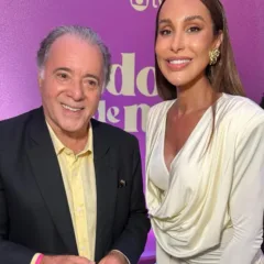 A atriz ao lado de Tony Ramos