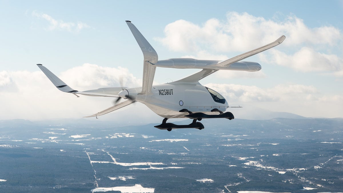 A empresa americana Beta Technologies se tornou a primeira dos Estados Unidos a pousar um eVtols (popularmente chamados de carros voadores) totalmente elétrico. Foto: Divulgação